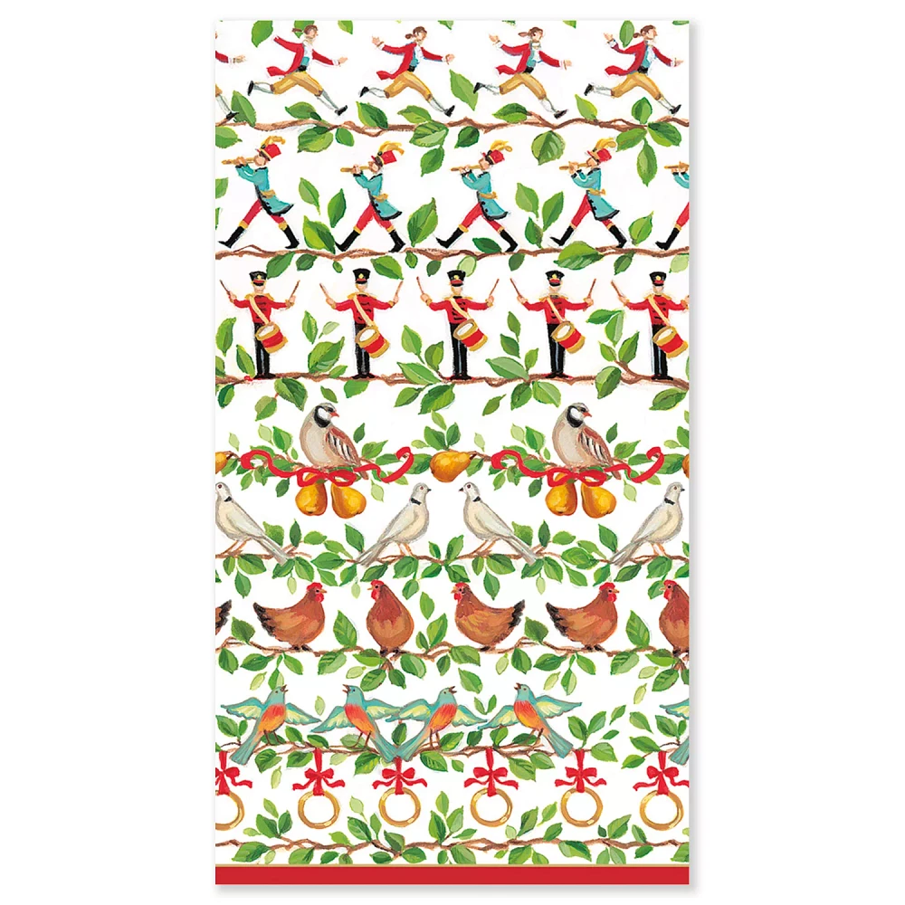 12 Days of Christmas Paper Guest Napkins, Set of 15