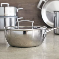 Demeyere Industry5 Stainless Steel Saucier With Lid, 2 Qt.