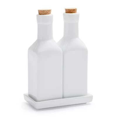 Sur La Table Porcelain Oil & Vinegar Bottles Set