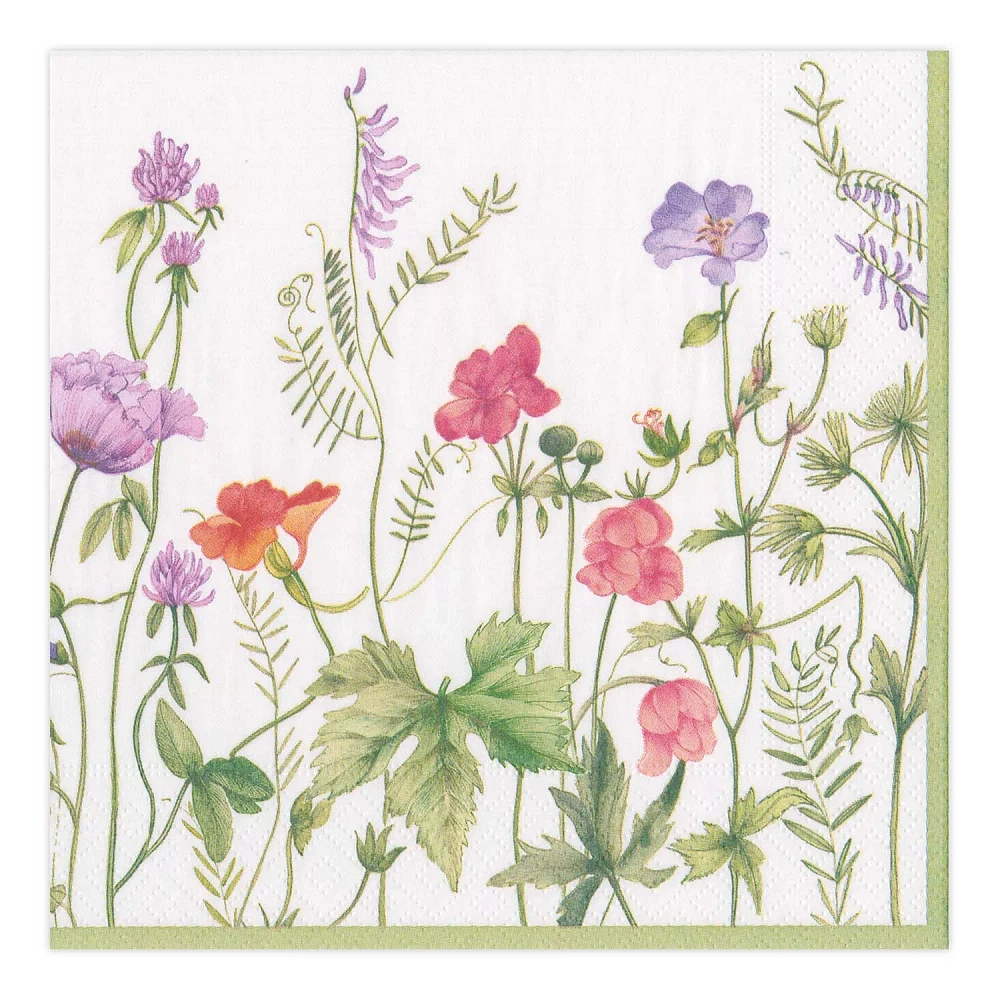 French Floral Cocktail Napkins, Set of 20