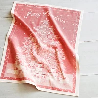 Sur La Table Merry Christmas Jacquard Kitchen Towel,  32" x 23"