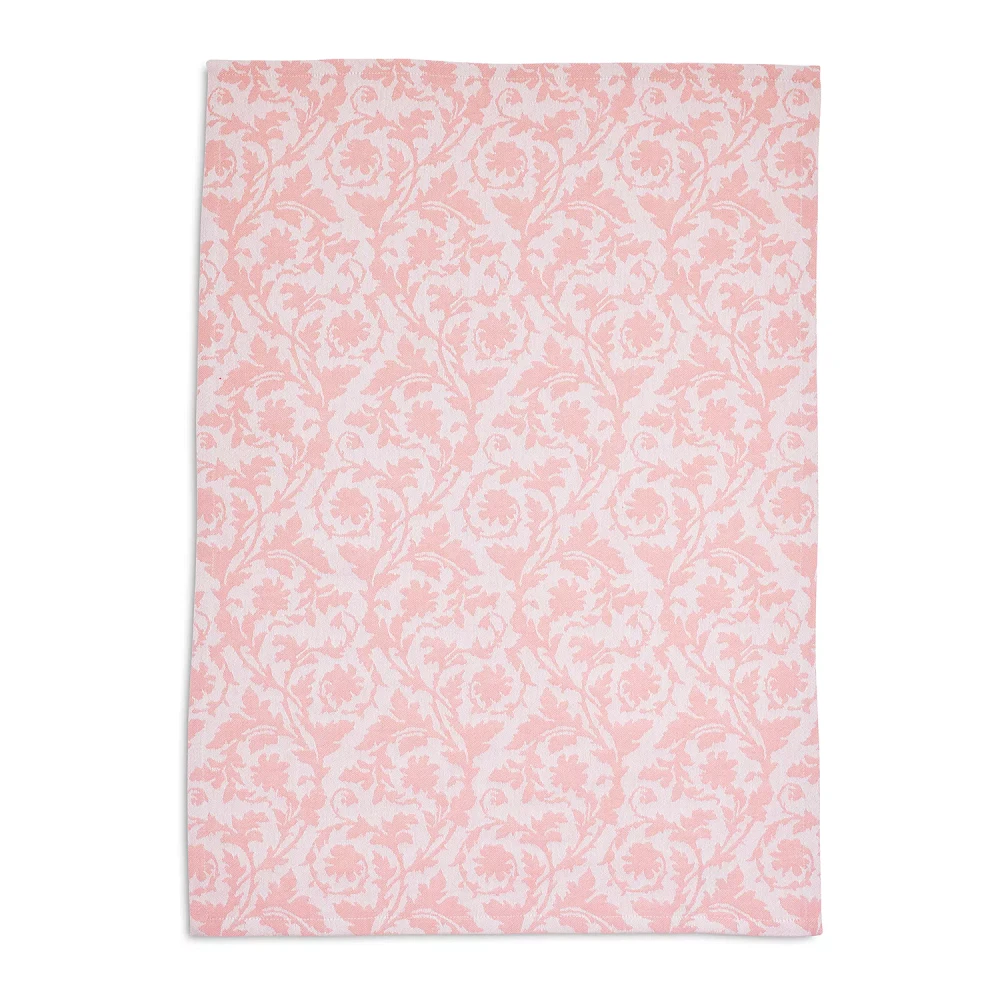 Sur La Table Pink Jacquard Floral Kitchen Towel, 28" x 20"