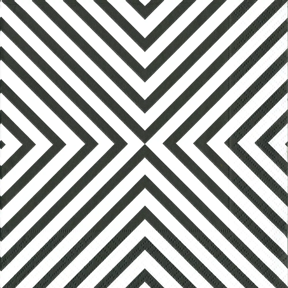 Black & White Chevron Cocktail Napkins, Set of 20