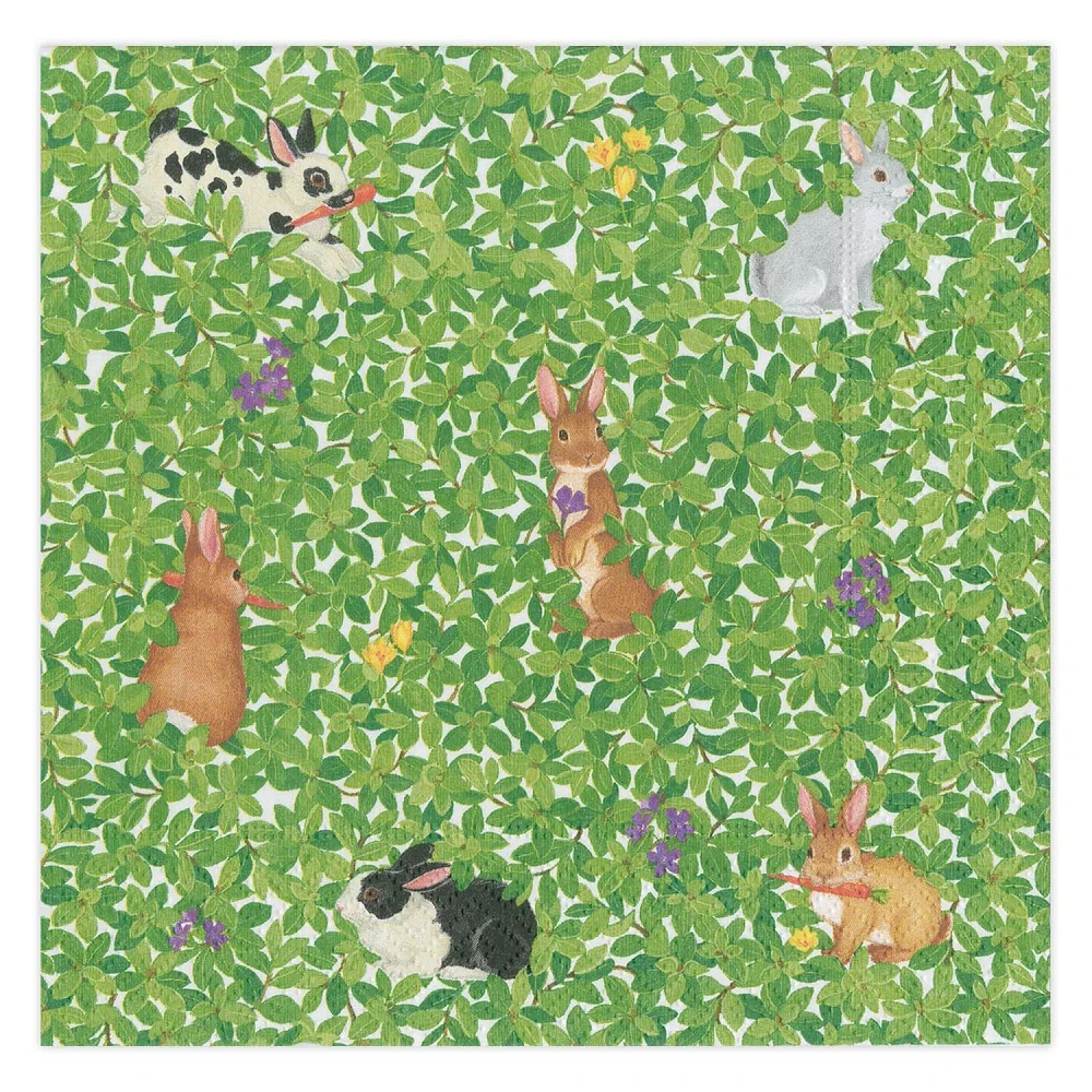 Bunny Boxwood Lunch Napkins, Set of 20