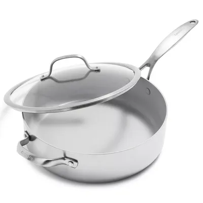 GreenPan Venice Pro Stainless Steel Ceramic Nonstick Saut Pan with Lid