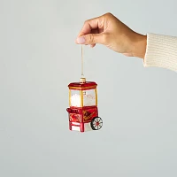 Sur La Table Popcorn Machine Glass Ornament, 4.1"