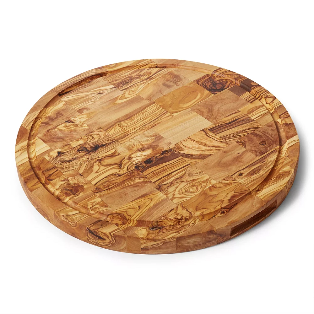 Sur La Table Italian Olivewood Endgrain Round Cheese Board