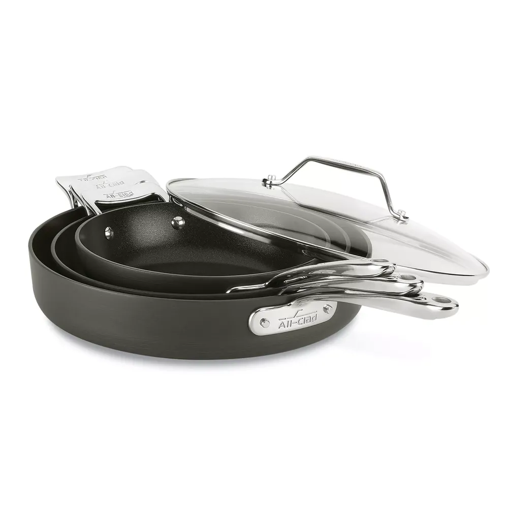 All-Clad Essentials 4-Piece Skillet & Sauté Pan Set