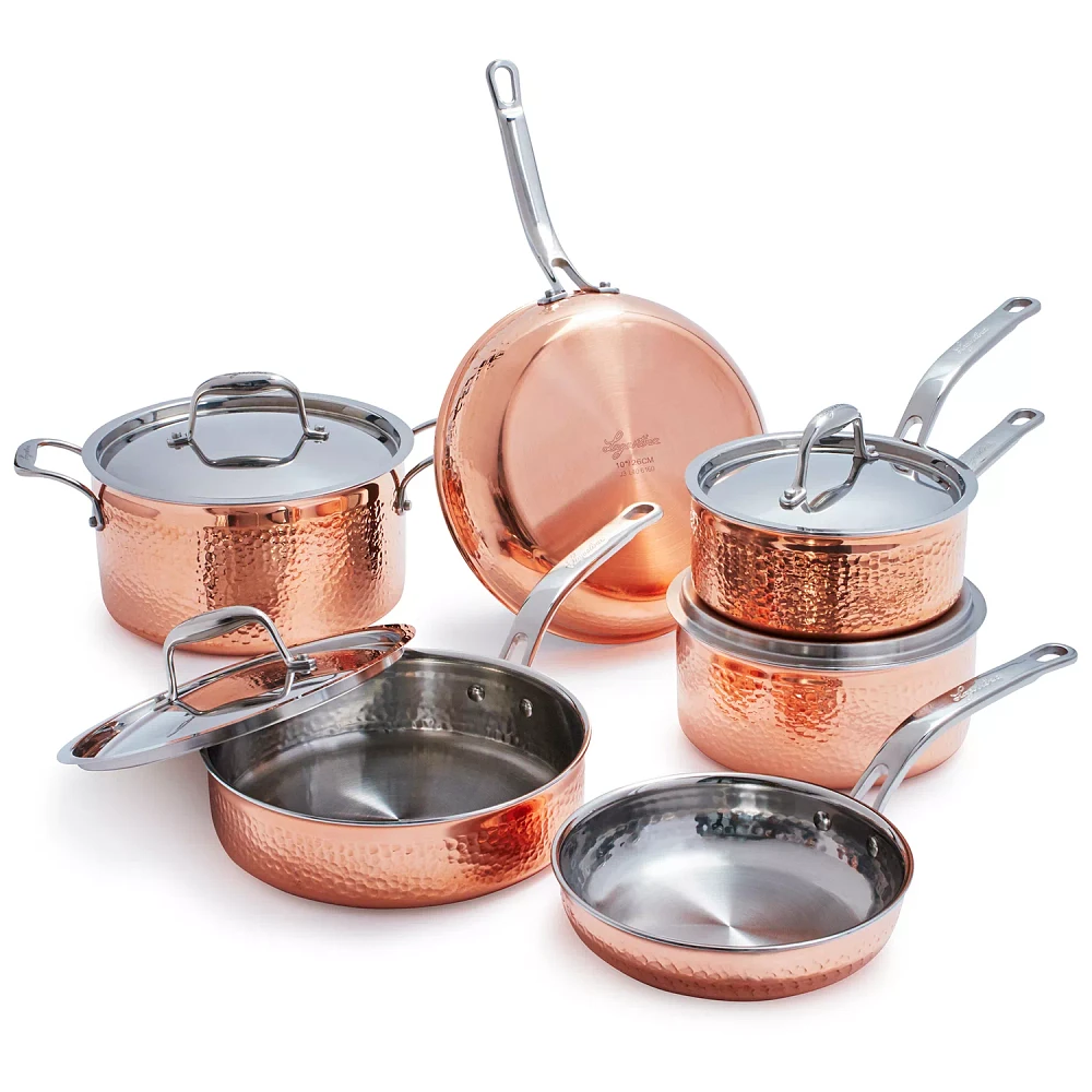 Lagostina Martellata Hammered Copper 10-Piece Set