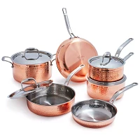 Lagostina Martellata Hammered Copper 10-Piece Set