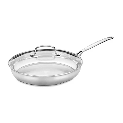 Cuisinart Chef’s Classic Stainless Steel Skillet with Lid, 12"