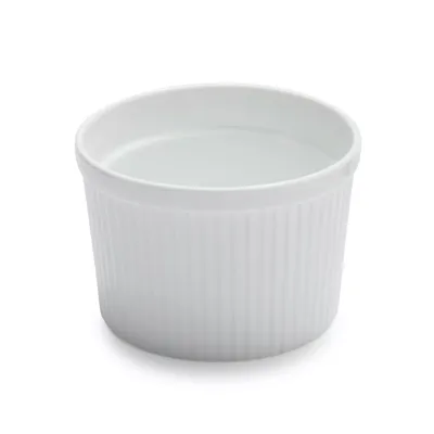 Sur La Table Porcelain Round Soufflé Dish with Ribbed Sides