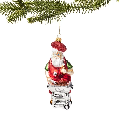 Sur La Table Barbecue Santa Glass Ornament