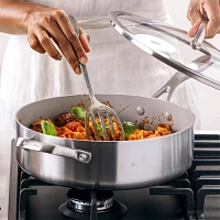 GreenPan Venice Pro Stainless Steel Ceramic Nonstick Sauté Pan with Lid, 5 Qt.