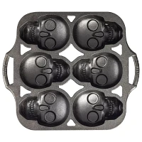 Lodge Mini Skull Cake Pan, 6 Cavity