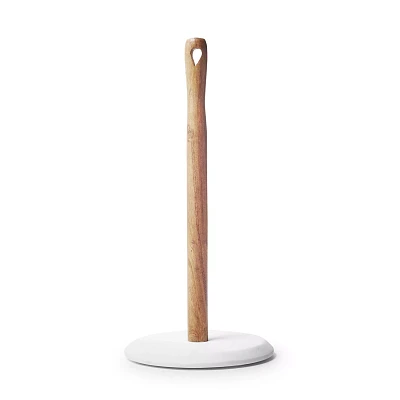 Sur La Table Marble & Acacia Paper Towel Holder