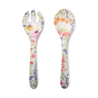 Sur La Table Wildflower Melamine Matte Salad Servers