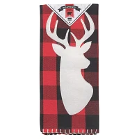 Buffalo Check Deer Kitchen Towel, 28" x 18"