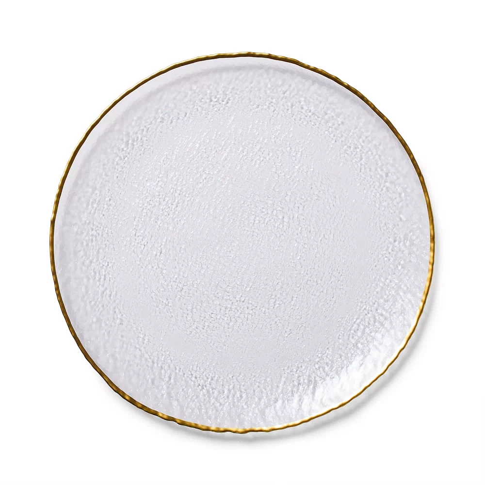 Sur La Table Gold Rim Glass Charger, 13"