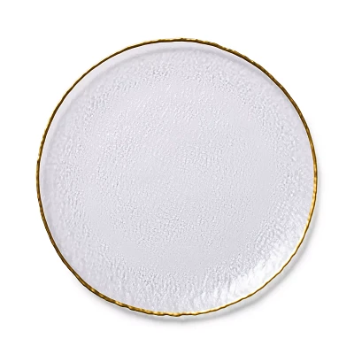 Sur La Table Gold Rim Glass Charger, 13"