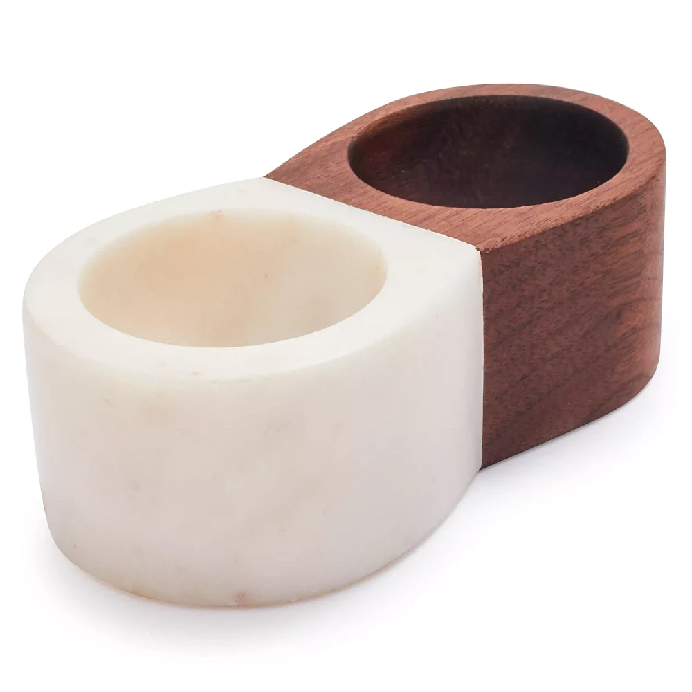 Sur La Table Marble & Walnut Salt Keeper