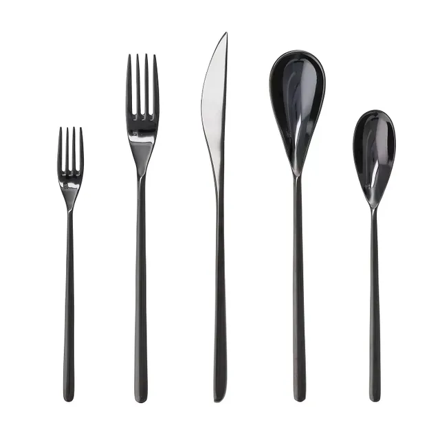 Kanto Stainless Steel Flatware Sets - Black Satin