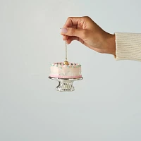 Sur La Table Pink Cake Glass Ornament, 2.95"