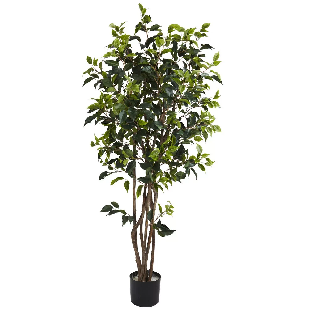 Nearly Natural Ficus Bushy Silk Tree, 5'