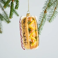 Sur La Table Hot Dog Glass Ornament, 4.72"