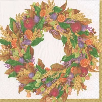 Autumn Wreath Cocktail Napkins, Set of 20