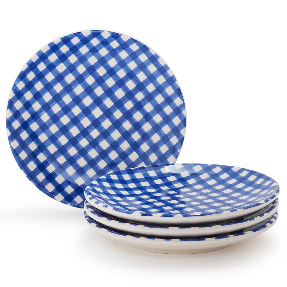 Sur La Table Gingham Appetizer Plates, Set of 4