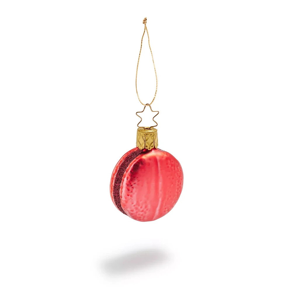 Sur La Table Strawberry Macaron Glass Ornament