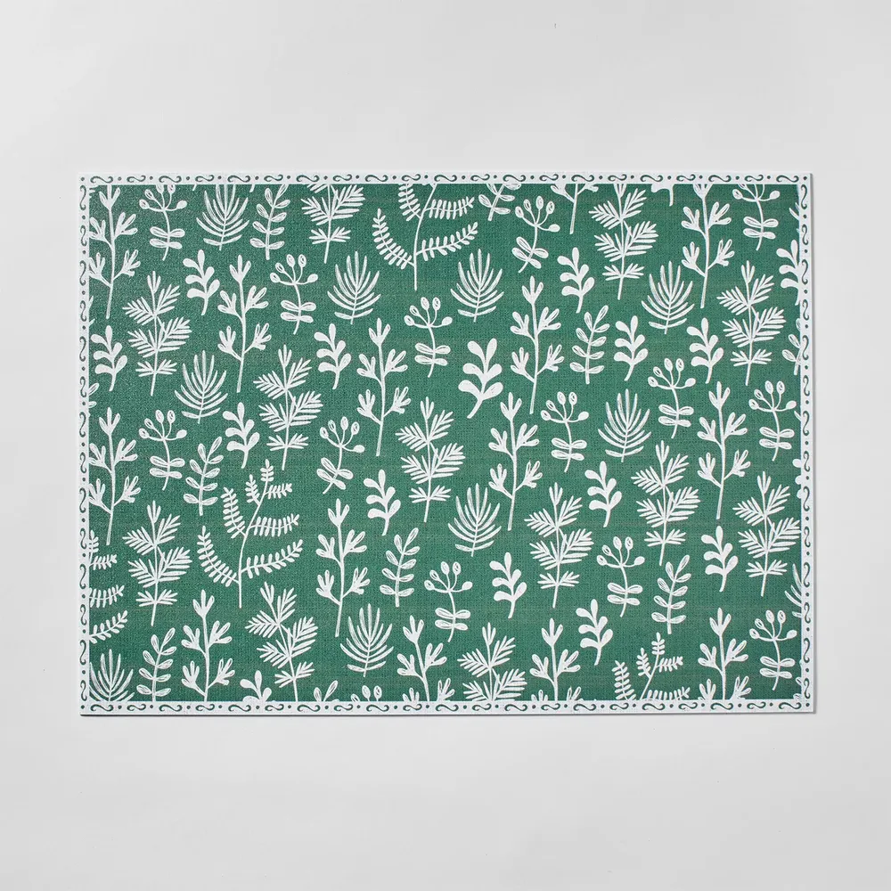 Sur La Table Green Leaves Vinyl Placemat