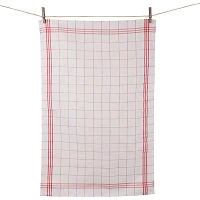 Tissage de L’Ouest Window Pane Red Towels, Set of 2