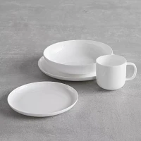 Fortessa Gourmet Essentials Bone China Coupe Salad Plates, Set of 4