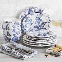 Sur La Table Italian Blue Floral 12-Piece Dinnerware Set