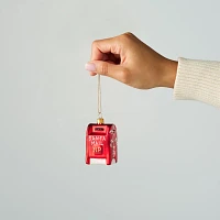 Sur La Table 2024 Red Mailbox Glass Ornament, 3"