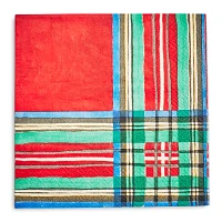 Sur La Table Christmas Plaid Paper Cocktail Napkins, Set of 20