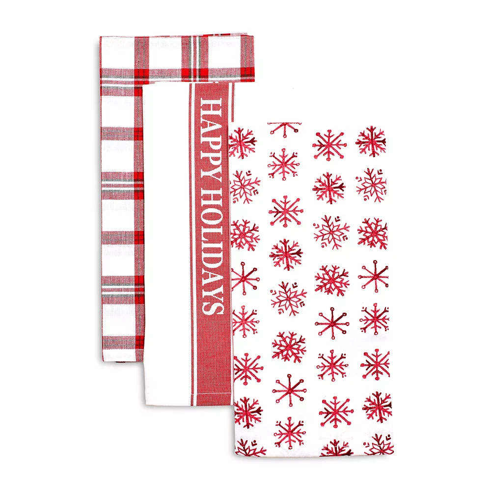 Sur La Table Happy Holidays Kitchen Towels, Set of 3