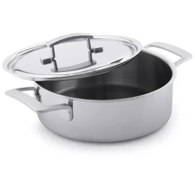 Demeyere Industry5 Stainless Steel Deep Saut Pan with Double Handle & Lid