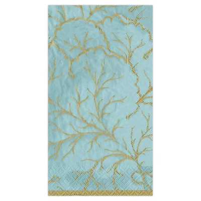 Majolica Aqua Guest Napkins, Set of 15