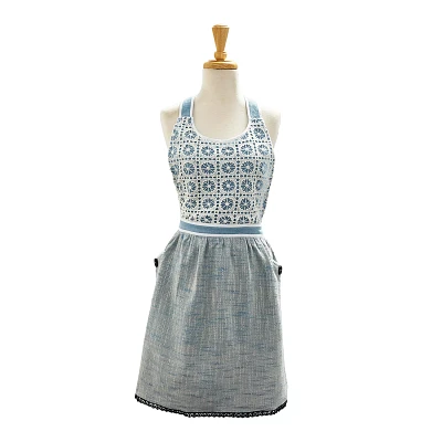 Sur La Table Blue Lace Apron