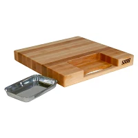 John Boos Maple Edge-Grain Cutting Board w/ Juice Groove & Handles, 2.25" Thick