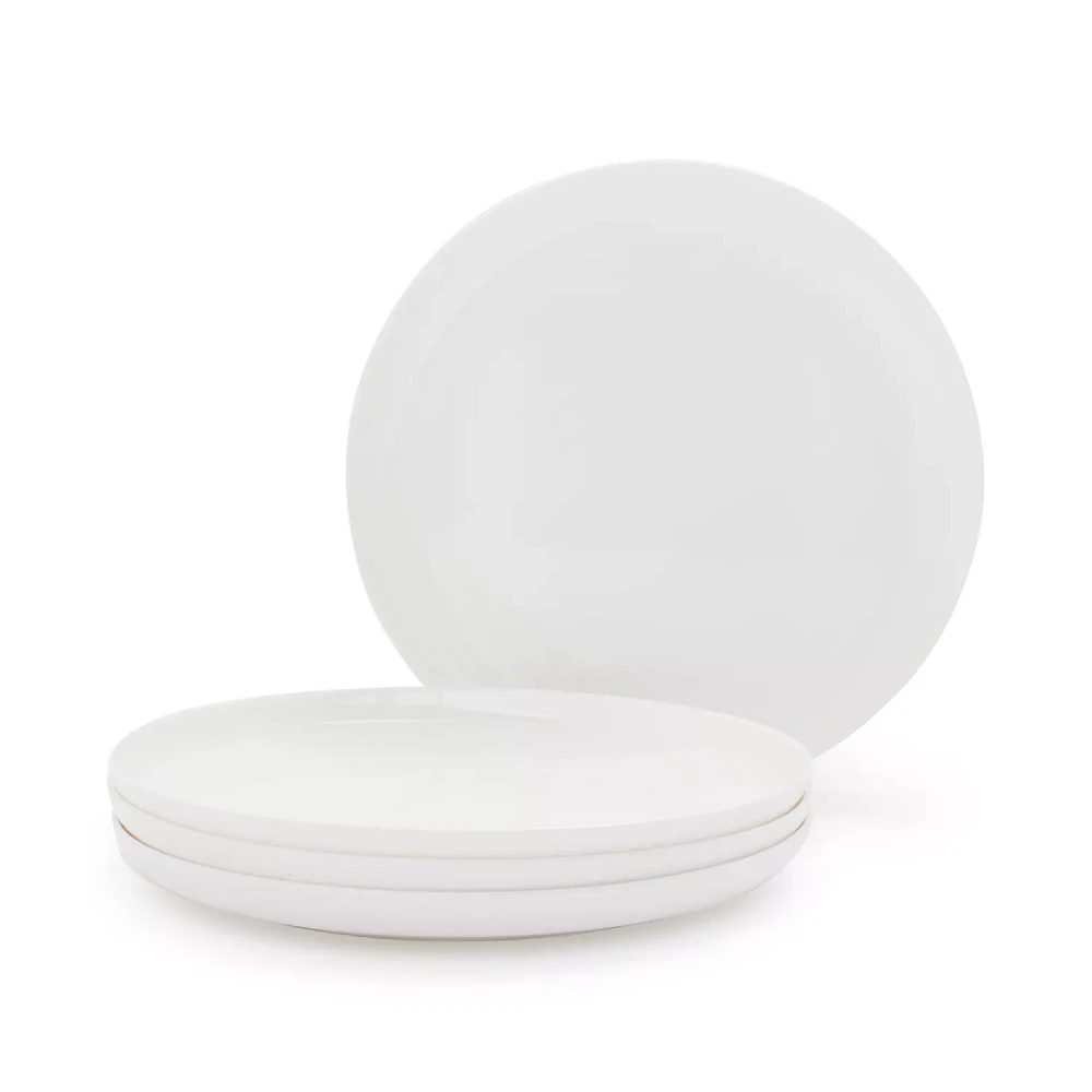 Fortessa Gourmet Essentials Bone China Coupe Salad Plates, Set of 4