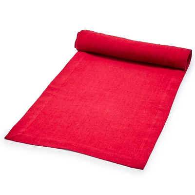 Sur La Table Cranberry Linen Table Runner, 108" x 16"