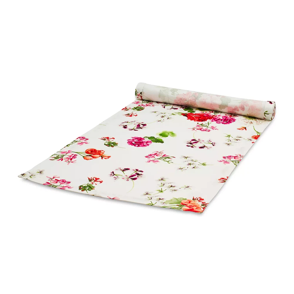 Sur La Table Red & Pink Floral Table Runner