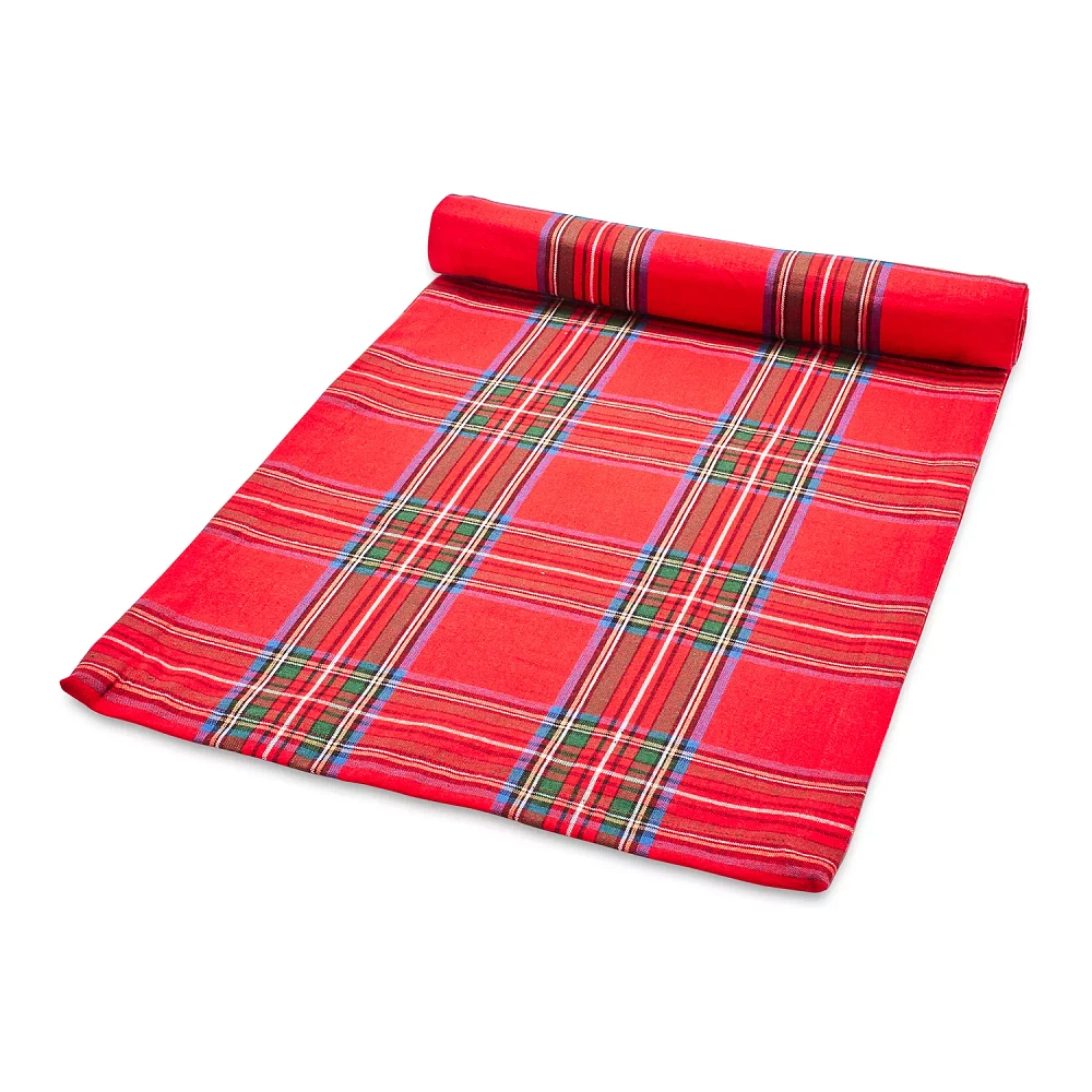 Sur La Table Christmas Plaid Table Runner, 108" x 16"