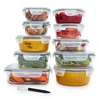 Sur La Table -Piece Glass Storage Container Set with Pen