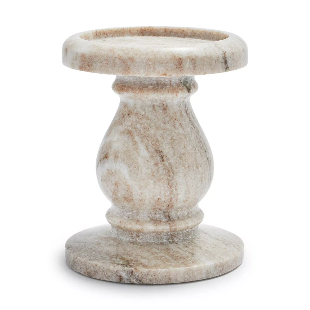 Sur La Table Beige Marble Candleholders