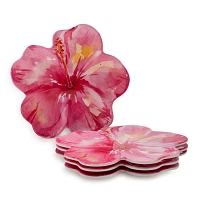 Sur La Table Tropical Hibiscus Melamine Plates, Set of 4